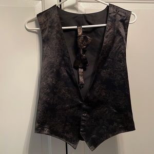 Black and gold vest with matching tie